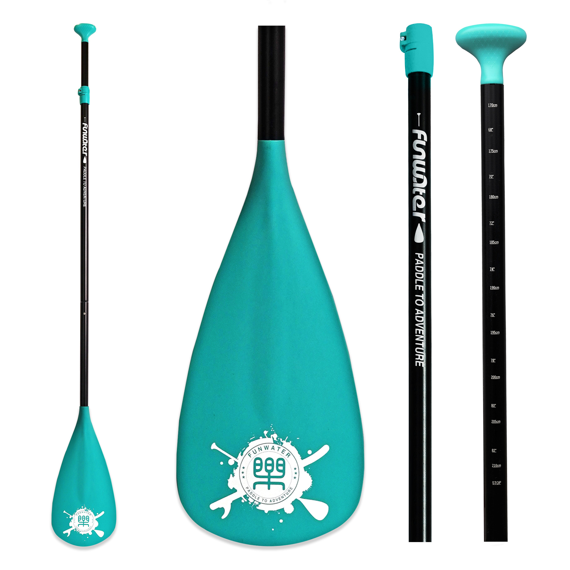 Green single-headed oars - black oars